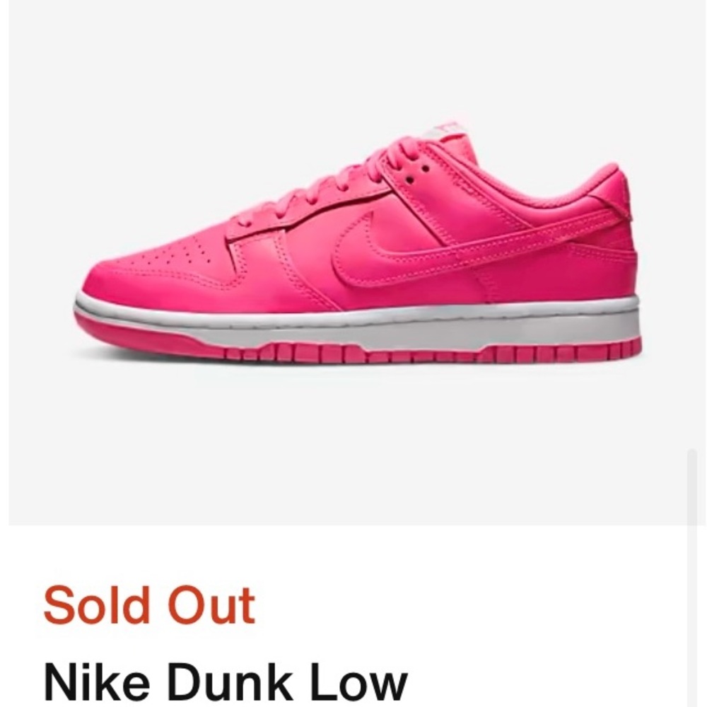 Nike dunk low in color hyper pink size 8